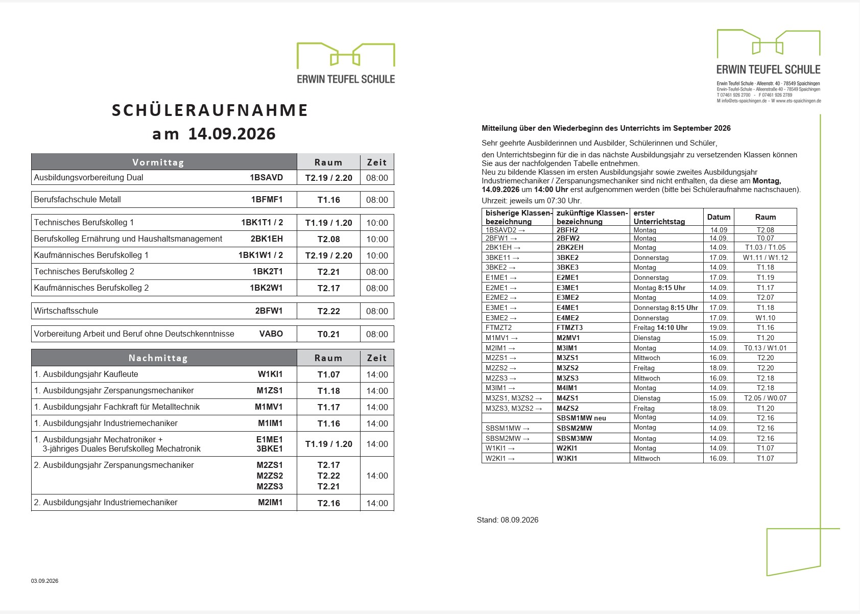 Erster Schultag neu